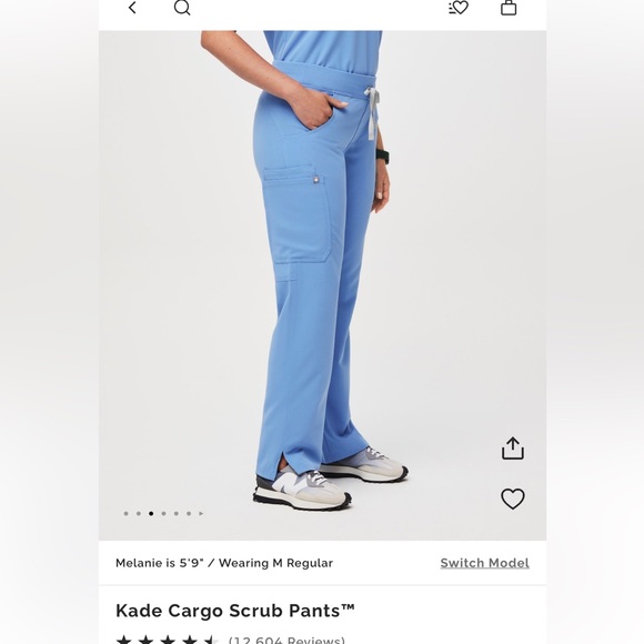 Figs Kade Cargo Scrub Pants Ceil Blue - Picture 4 of 4